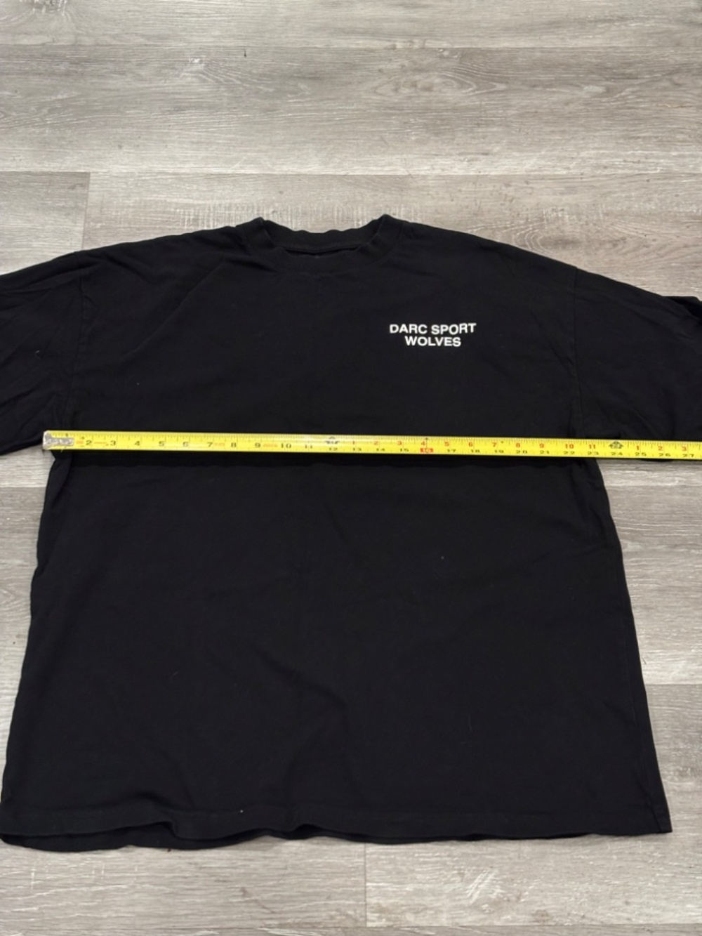 Darc Sport Wolves Only Us Logo T-Shirt Oversized Crew Black Short Sleeve Mens L - Picture 8 of 8
